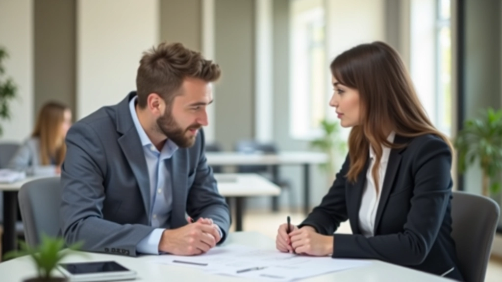 Consultation entre deux personnes dans un bureau, discussion professionnelle