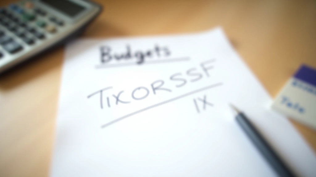 Tableau budgétaire manuscrit sur un bureau avec stylo et calculatrice, lumière naturelle