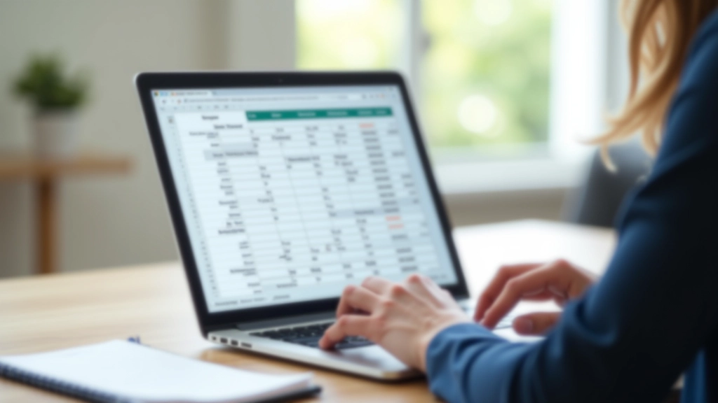 Écran d'ordinateur affichant un tableau de budgetisation, environnement de travail numérique organisé
