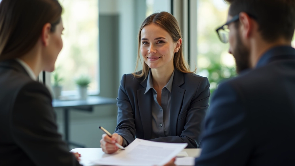 Femme en consultation avec conseiller Pôle Emploi, documents entrepreneuriat sur bureau